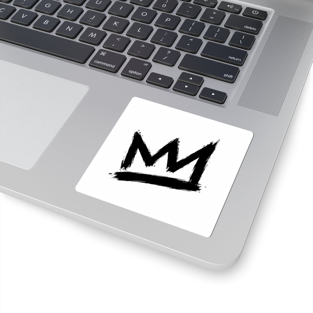 Brushstroke Crown Sticker — Black Graffiti Kiss-Cut Decal
