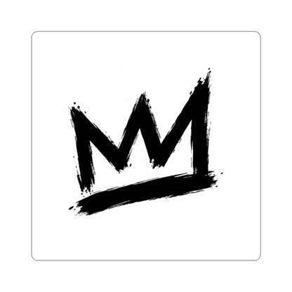 Brushstroke Crown Sticker — Black Graffiti Kiss-Cut Decal