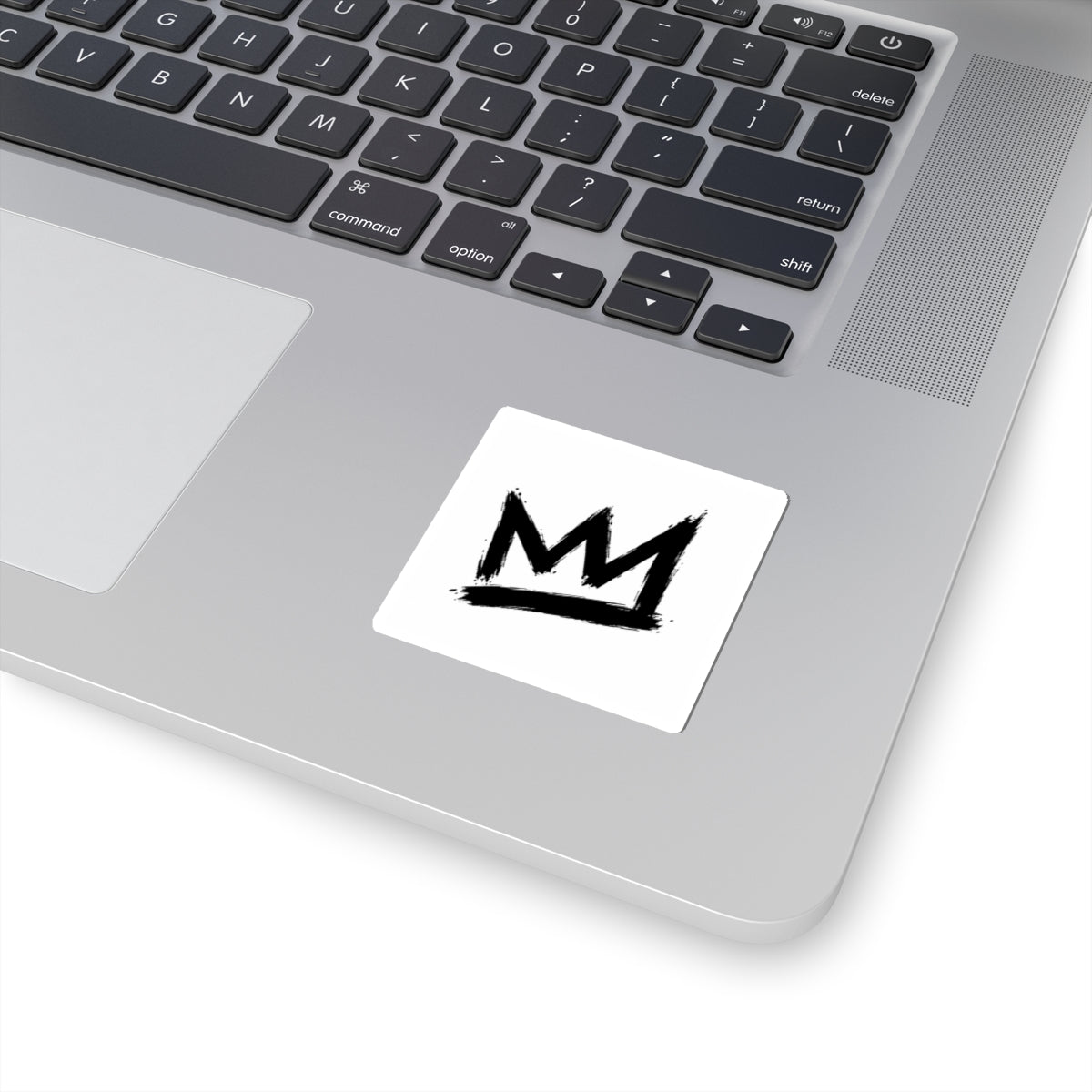 Brushstroke Crown Sticker — Black Graffiti Kiss-Cut Decal