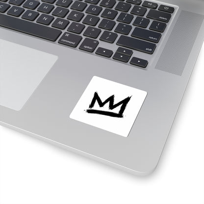 Brushstroke Crown Sticker — Black Graffiti Kiss-Cut Decal